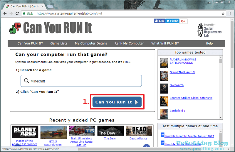 點擊Can You Run It按鈕來進行檢測吧-canyourunit022